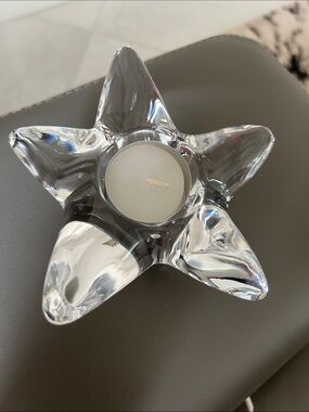 NWOT Crystal Star Tealight Candle Holder - Orrefors Sweden